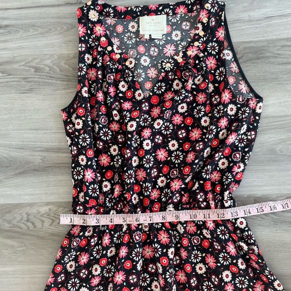 Kate Spade S Black Floral Sleeveless Studded Dress - Picture 5 of 8
